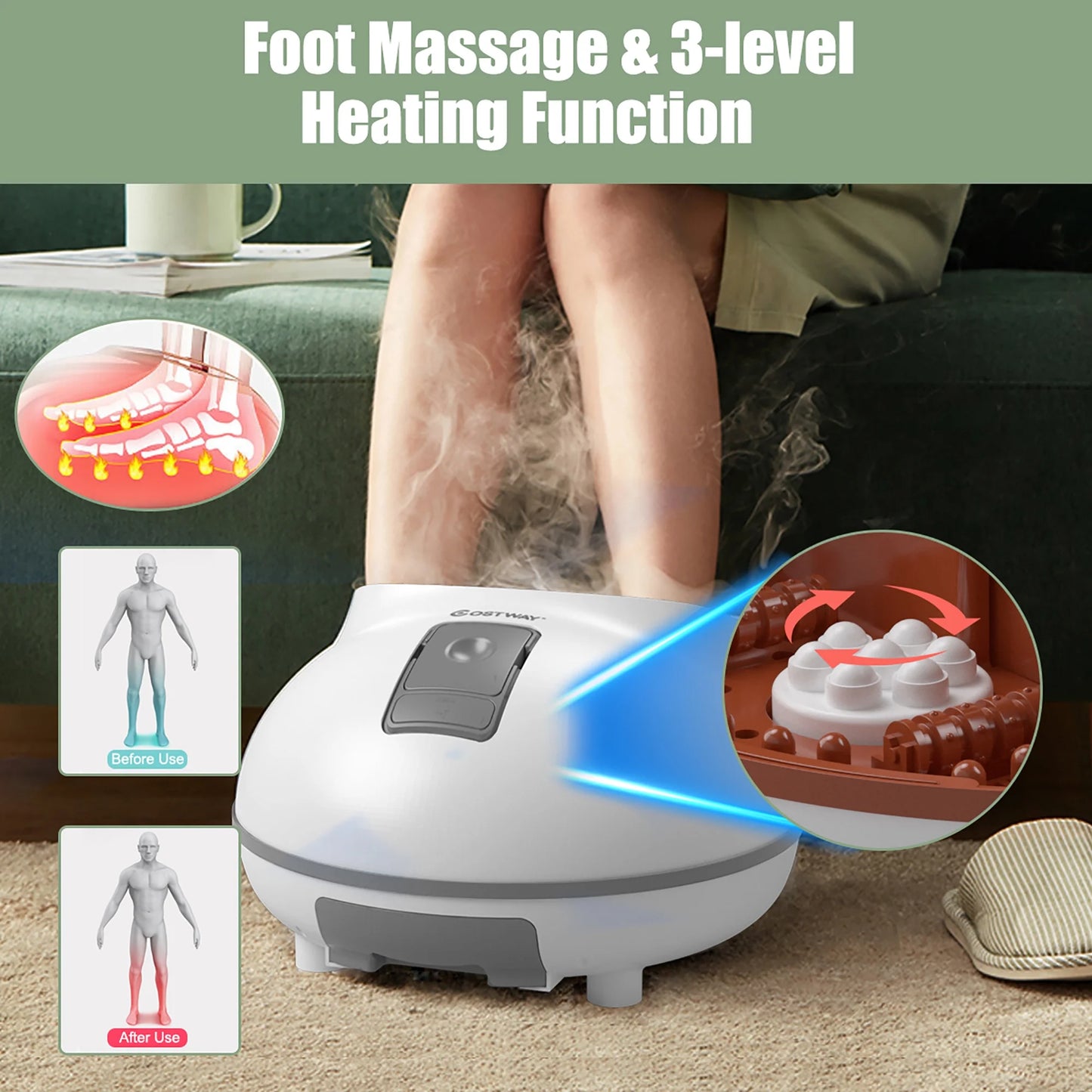 Steam Foot Spa Bath Massager Foot Sauna Care 