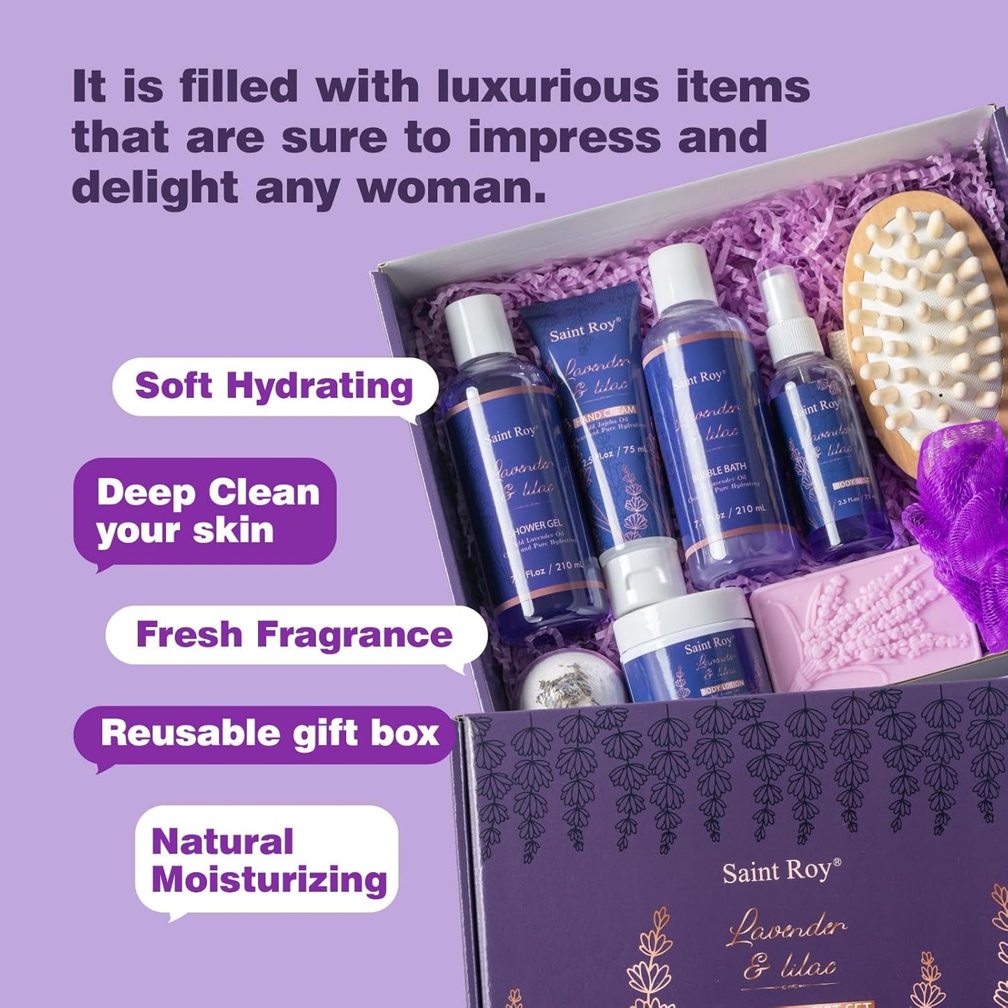 Lavender Spa Gift Basket for Her