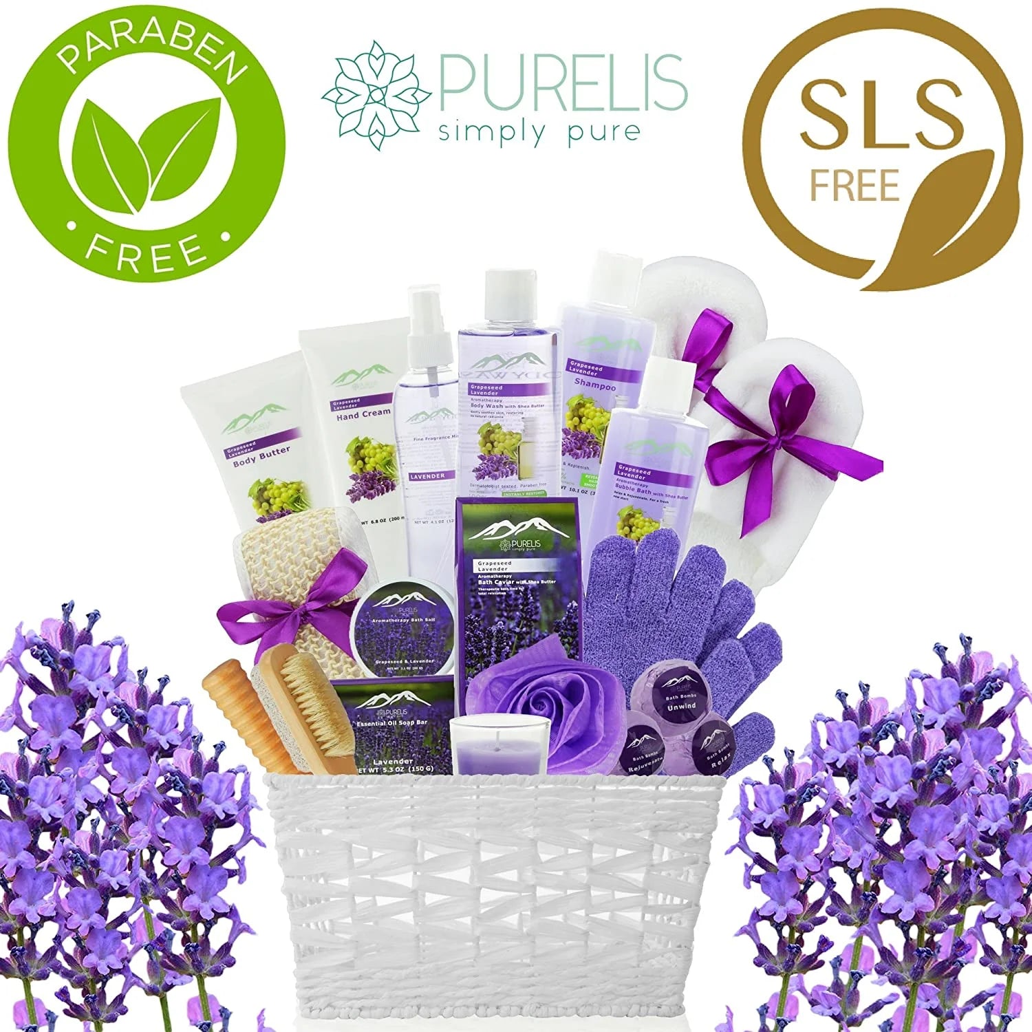 Grapeseed & Lavender Deluxe Xl Gourmet Spa Gift Basket