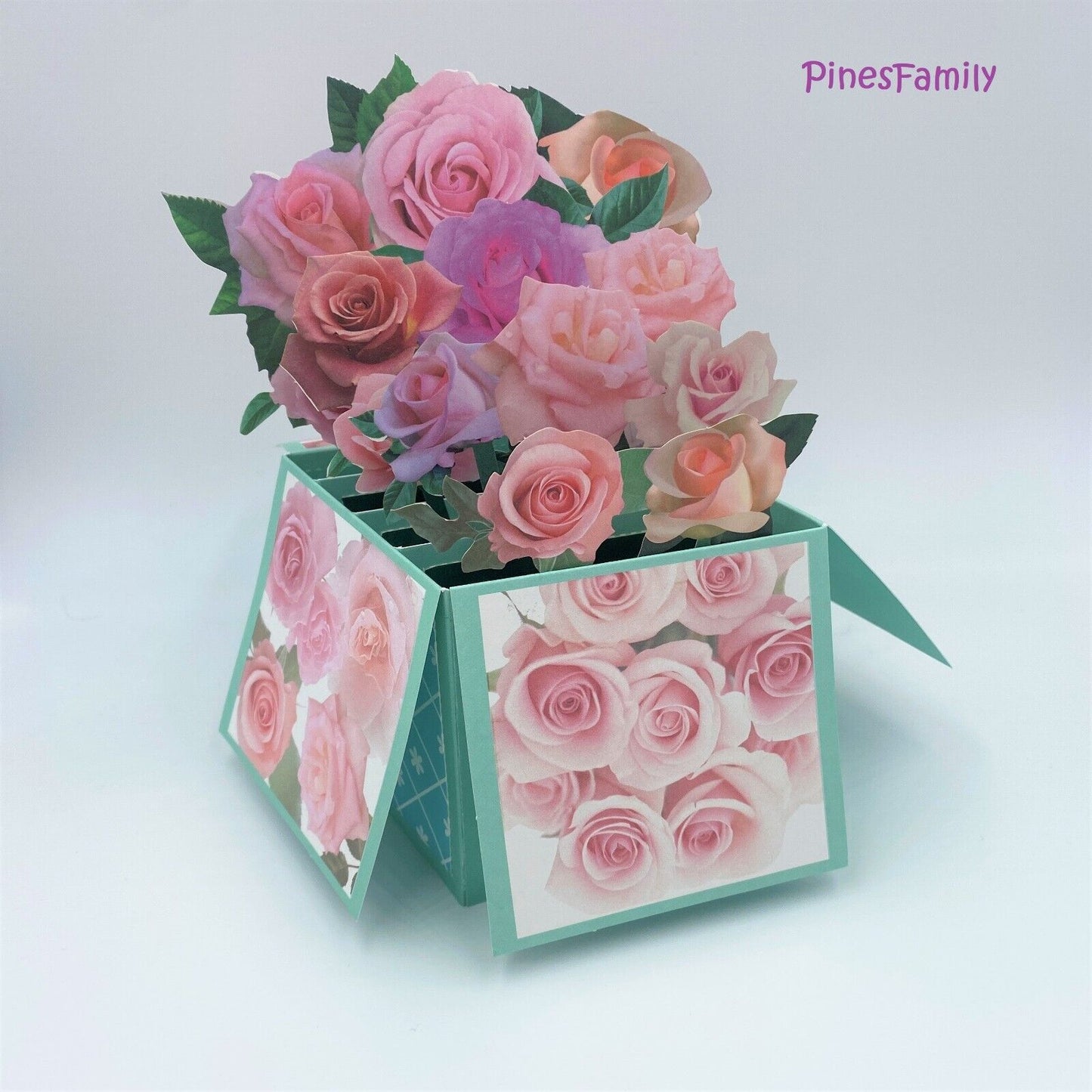 3D Pop up Flower Box Greeting Card 