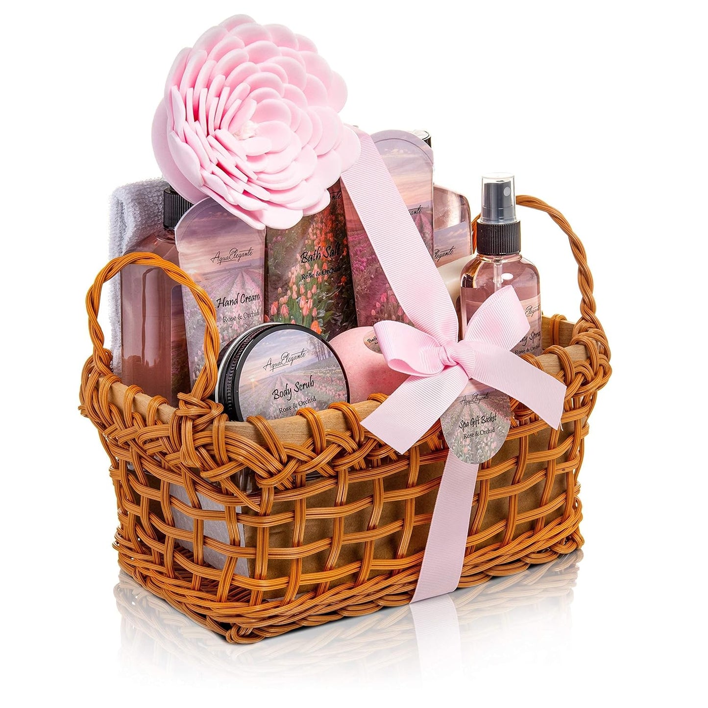 Luxury Spa Basket  with Rose Oil & Orchid 