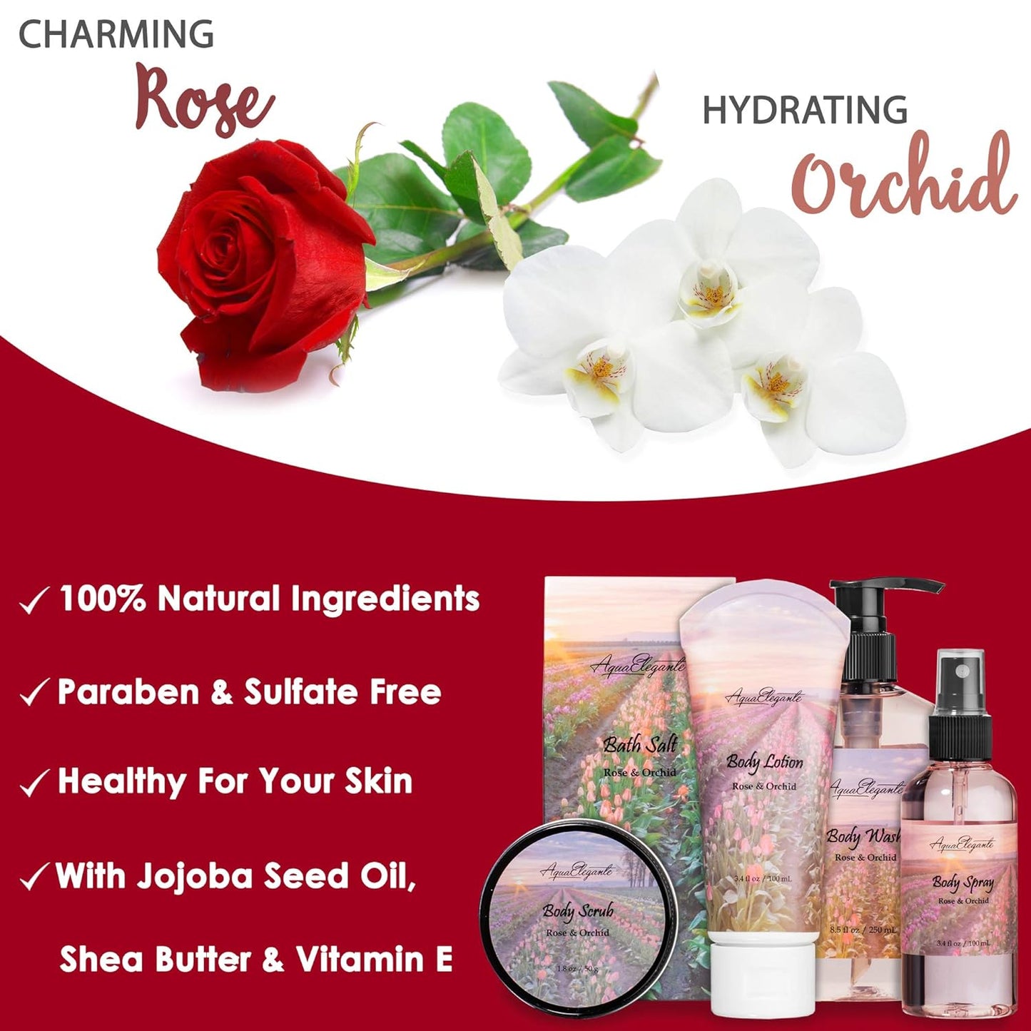 Luxury Spa Basket  with Rose Oil & Orchid 