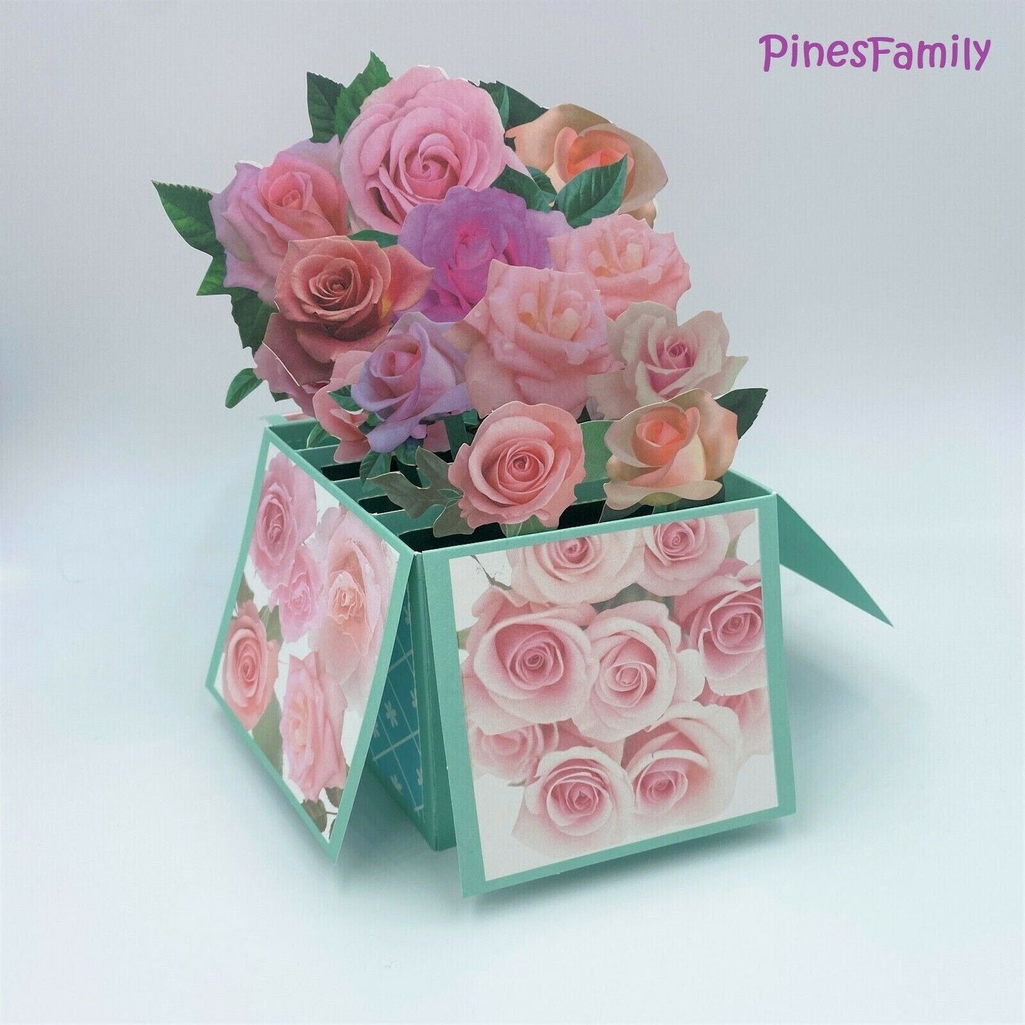 3D Pop up Flower Box Greeting Card 