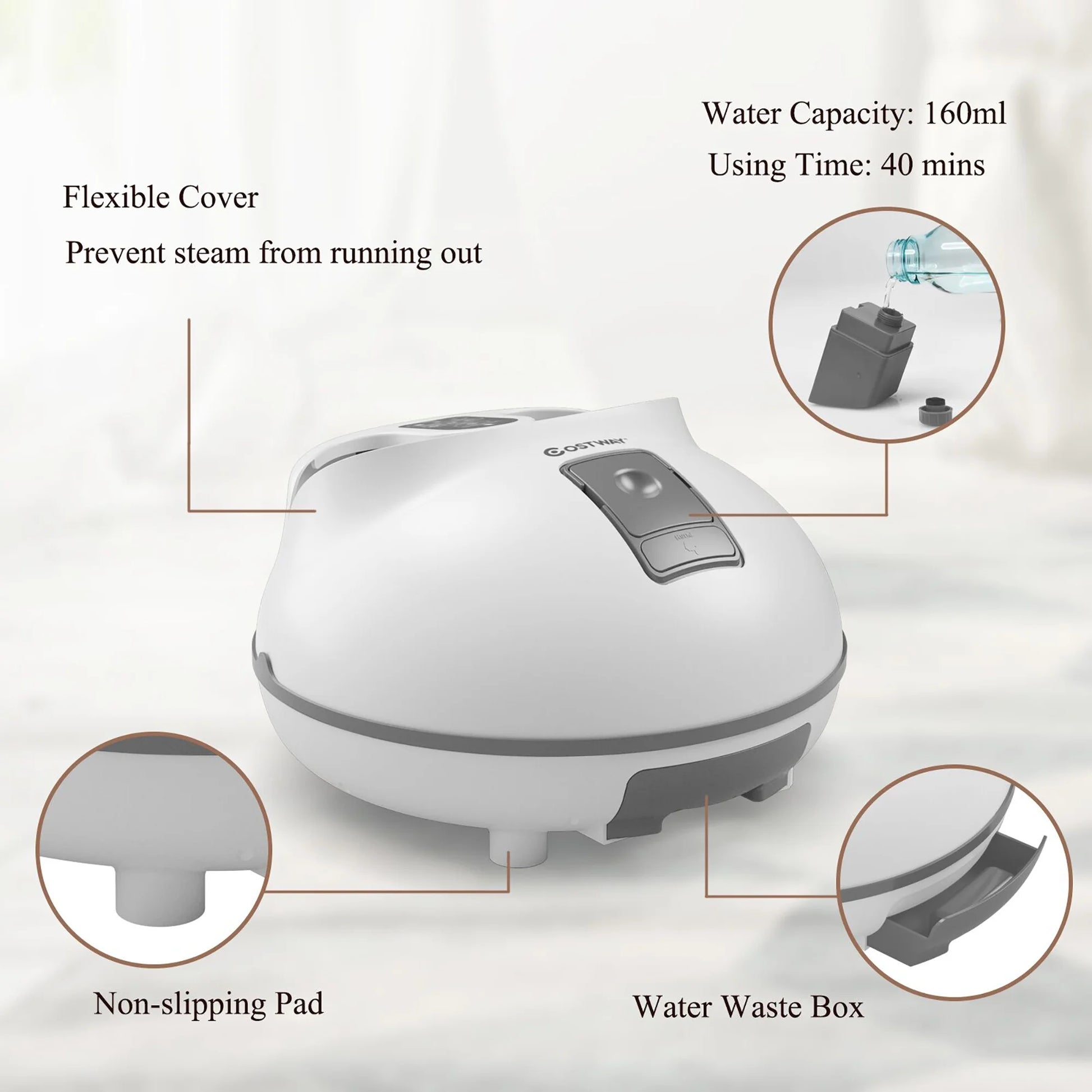 Steam Foot Spa Bath Massager Foot Sauna Care 