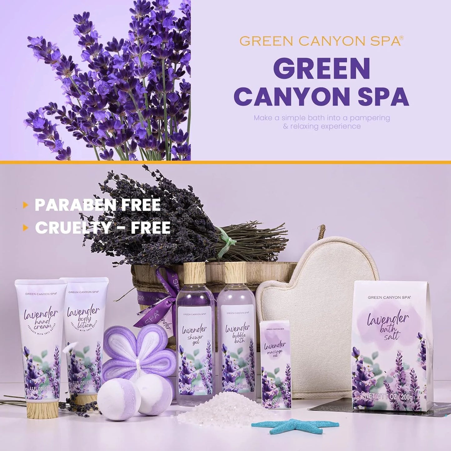 11Pcs Lavender Spa Baskets 