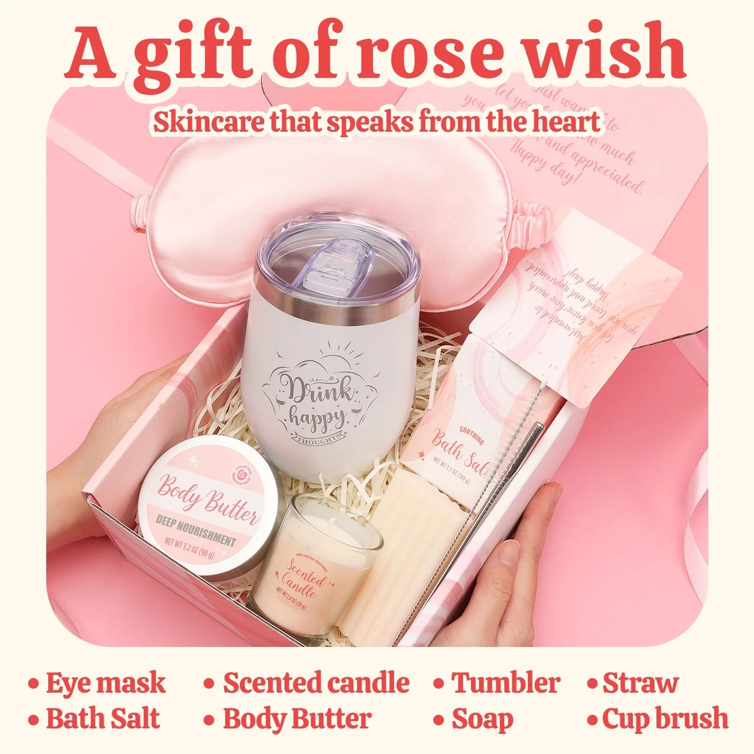 Indulge Her with BFFLOVE Spa Gift Set - 9-Piece Rose Bath Collection 