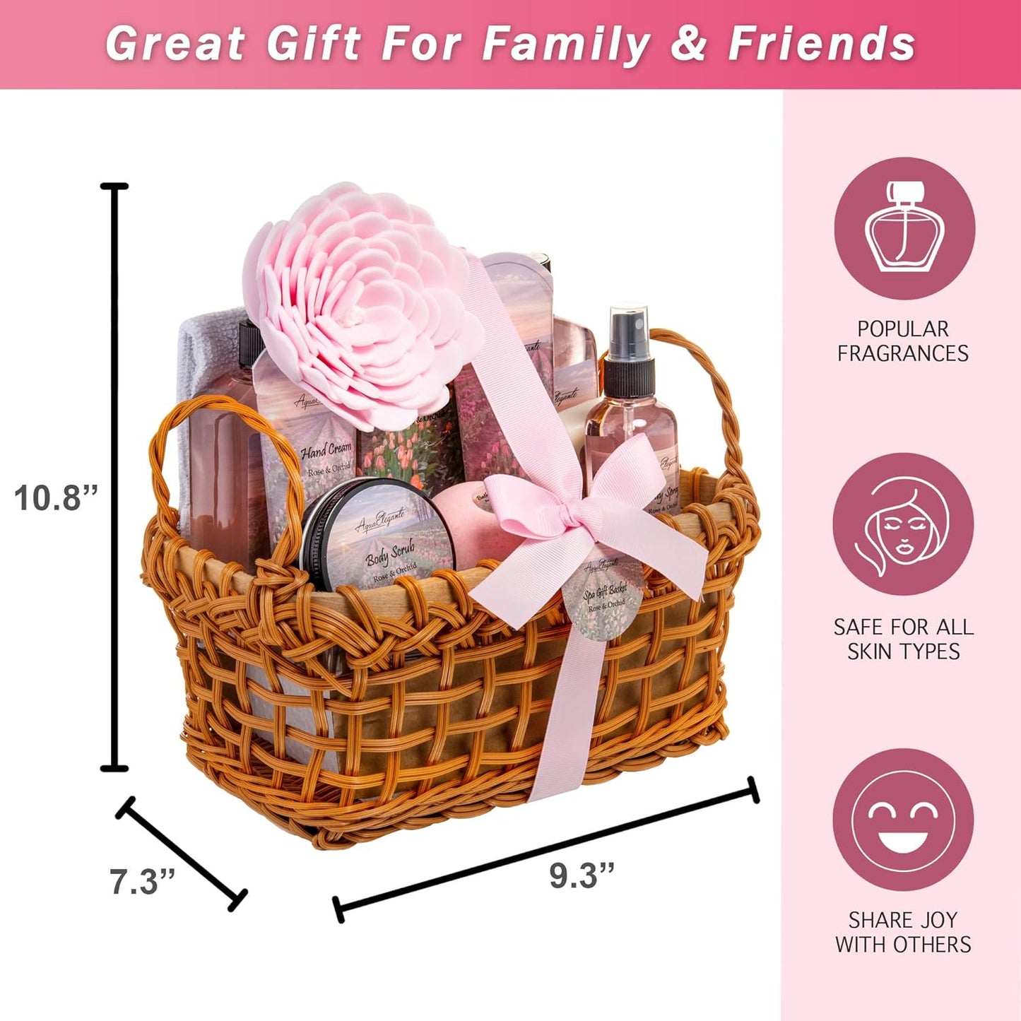 Luxury Spa Basket  with Rose Oil & Orchid 